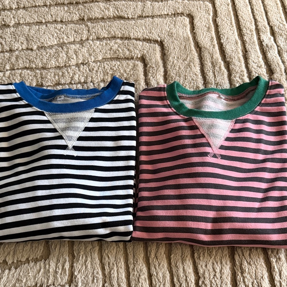 Lot of Two Women’s Striped Crewneck Sweatshirts